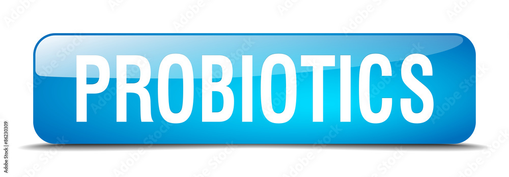 probiotics blue square 3d realistic isolated web button probiotics blue square 3d realistic isolated web button