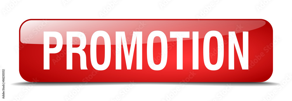 promotion red square 3d realistic isolated web button promotion red square 3d realistic isolated web button