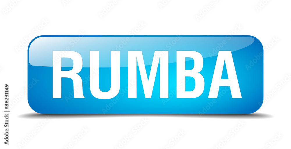 rumba blue square 3d realistic isolated web button rumba blue square 3d realistic isolated web button