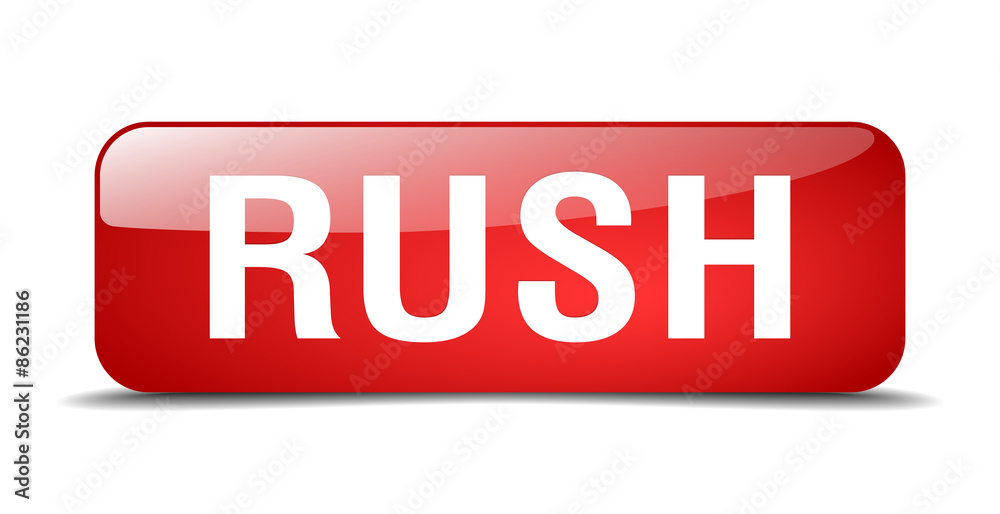 rush red square 3d realistic isolated web button rush red square 3d realistic isolated web button