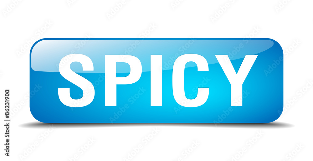 spicy blue square 3d realistic isolated web button spicy blue square 3d realistic isolated web button