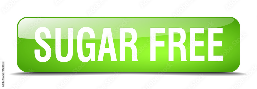 sugar free green square 3d realistic isolated web button sugar free green square 3d realistic isolated web button