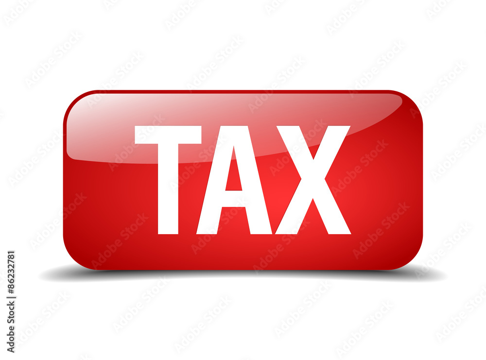 tax red square 3d realistic isolated web button tax red square 3d realistic isolated web button
