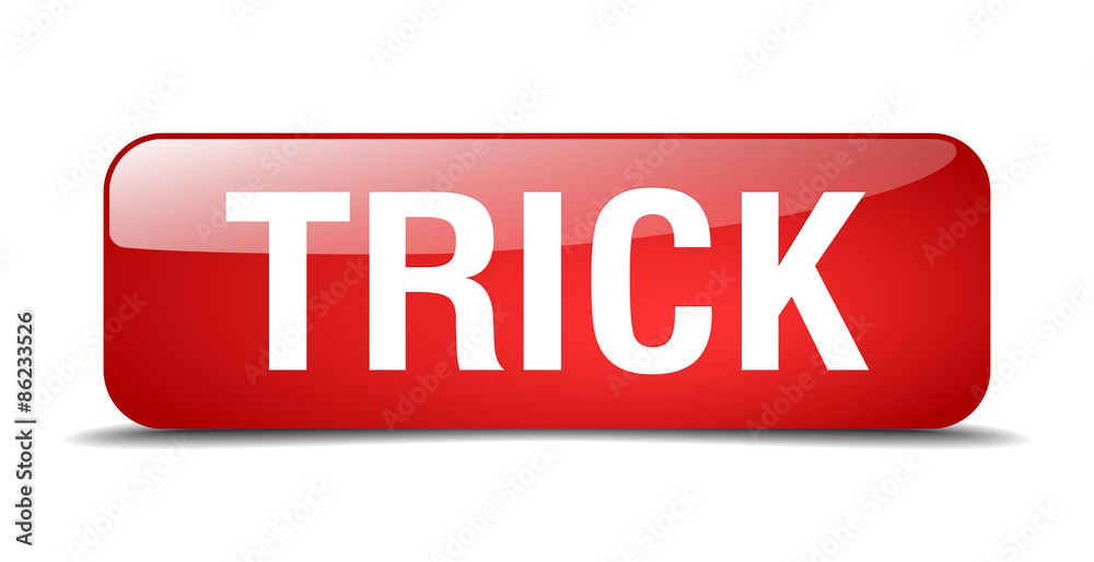 trick red square 3d realistic isolated web button trick red square 3d realistic isolated web button