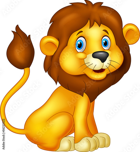 Fototapeta Naklejka Na Ścianę i Meble -  Cartoon lion sitting