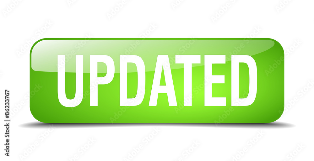 updated green square 3d realistic isolated web button updated green square 3d realistic isolated web button