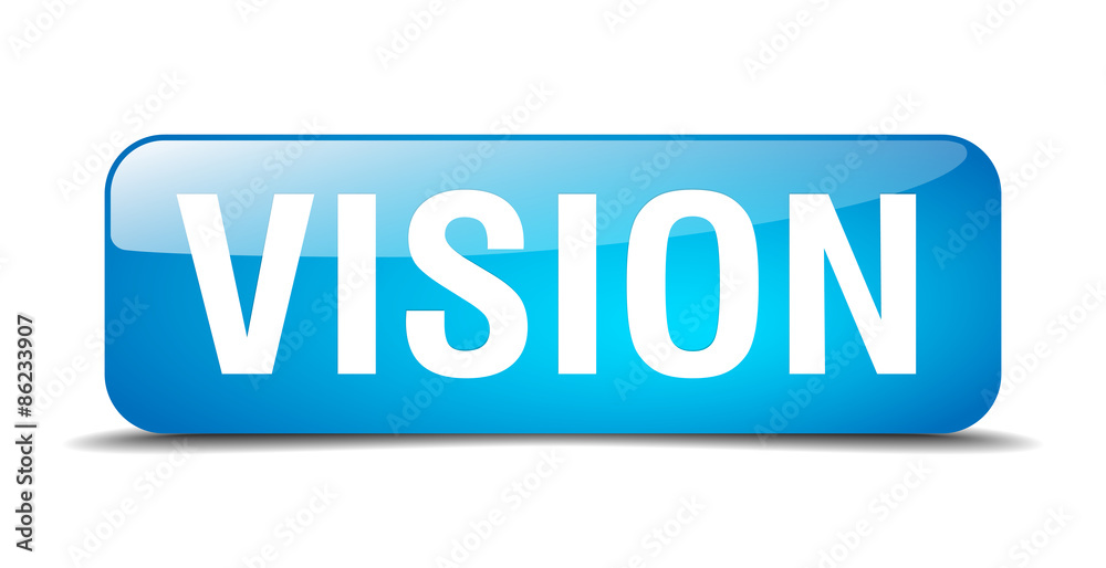 vision blue square 3d realistic isolated web button vision blue square 3d realistic isolated web button