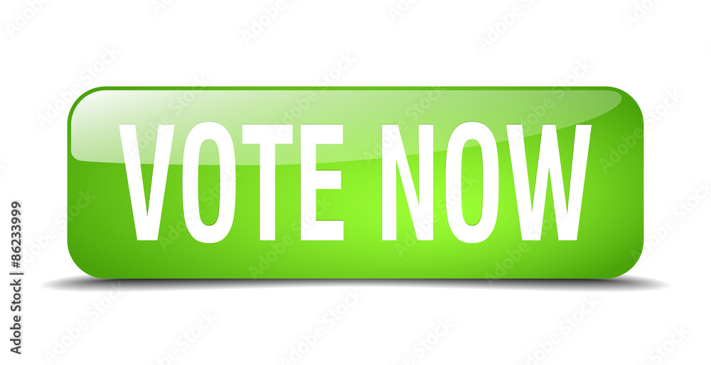 vote now green square 3d realistic isolated web button vote now green square 3d realistic isolated web button
