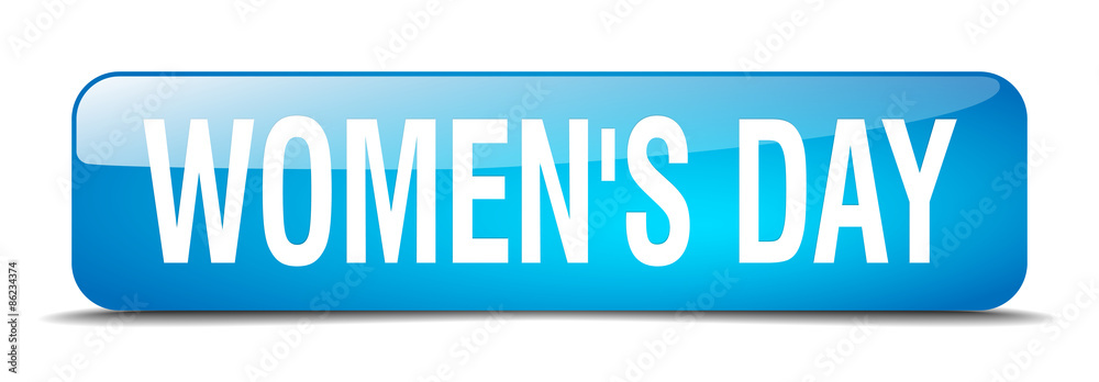 women's day blue square 3d realistic isolated web button women's day blue square 3d realistic isolated web button
