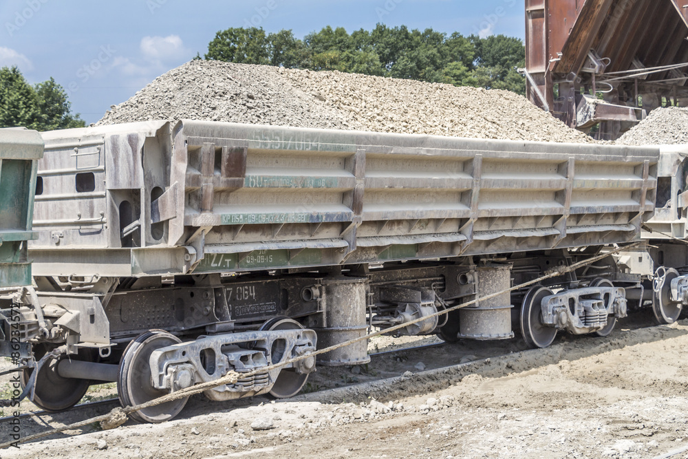 Fototapeta premium Limestony quarry industry, summer, Ukraine
