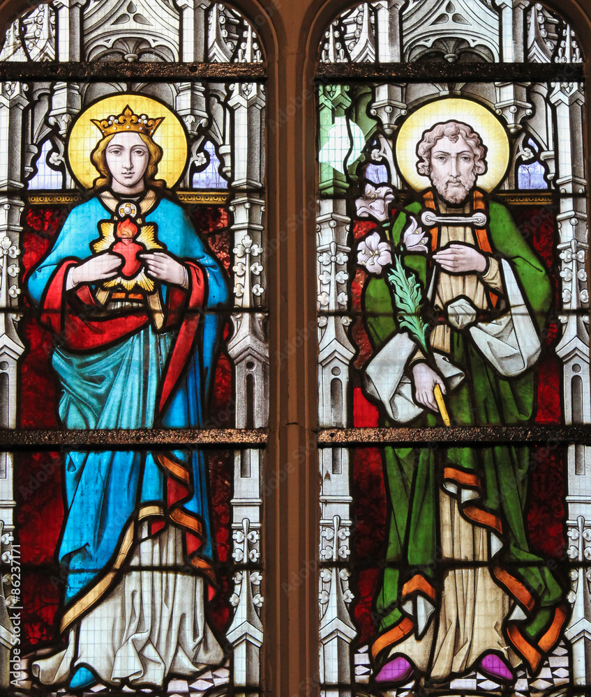 Stained Glass - Mother Mary and Saint Joseph