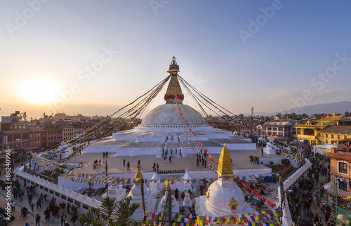 Obraz na plátně Boudhanath stupa kathmandu nepal