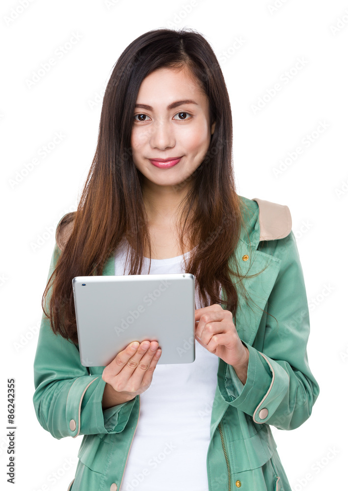 Asian woman use of digital tablet Asian woman use of digital tablet