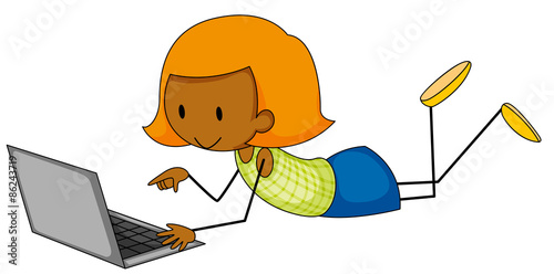 Girl and computer