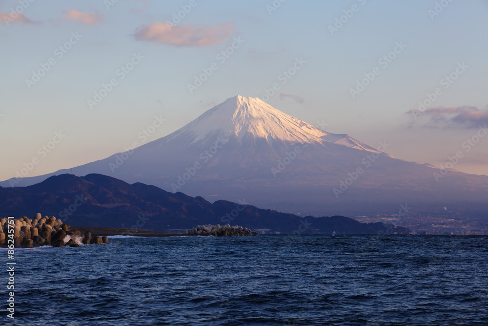 Mountain Fuji and sea at Miho no Matsubara , Shizuoka