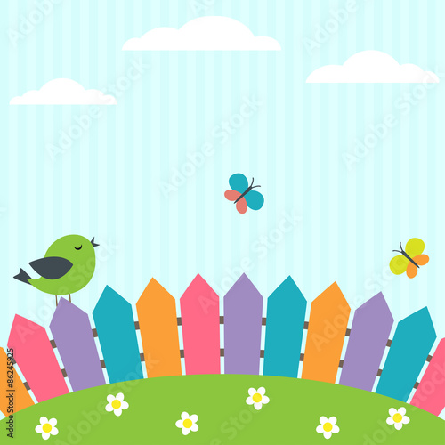 Bird and butterflies
