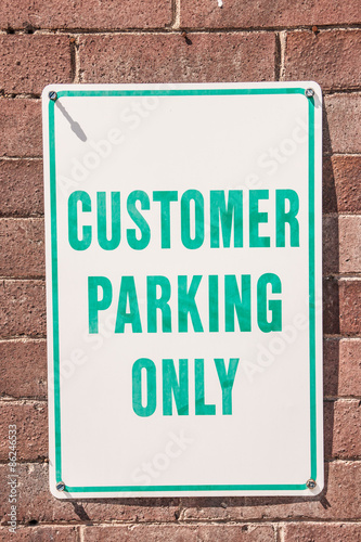 Customer Parking Only Sign 88