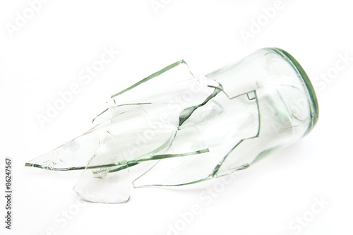 pieces of broken bottle glass