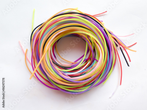 Photography spiral of colored ropes