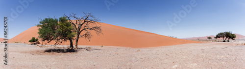 wide panorama Dune 45 in sossusvlei Namibia