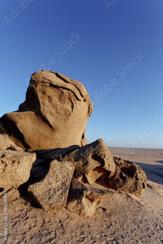 Rock formation in Namib desert in sunset, landscape photo