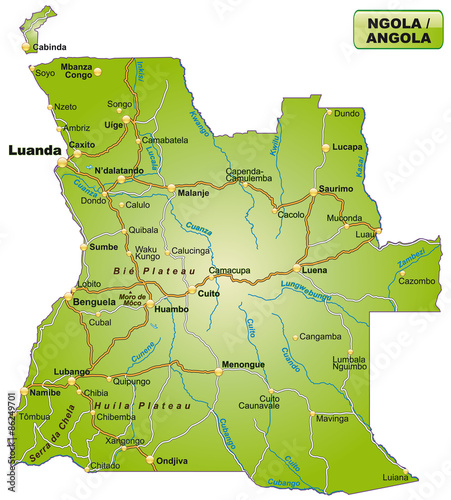 Karte von Angola