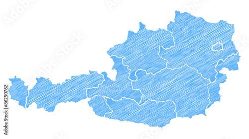 Scribble Landkarte Österreich