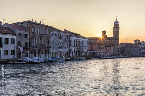 Church of San Pietro Martire in Murano at sunset