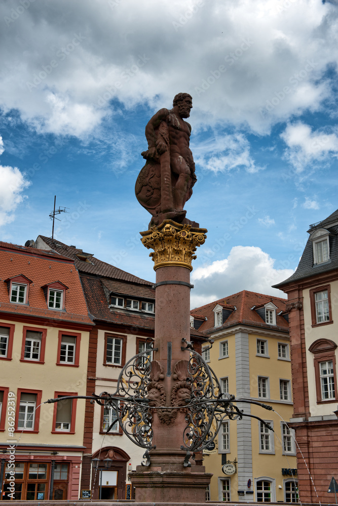 Statue of Hercules in Heidelberg Market Square