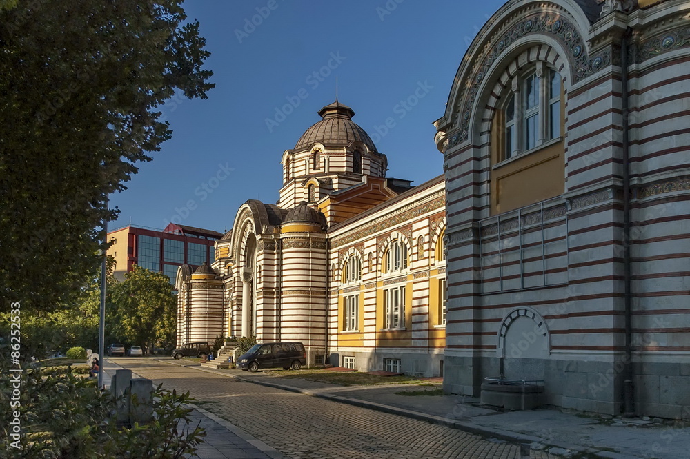 View of old mineral public bath in the Sofia, Bulgaria