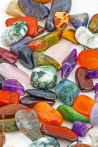collection of semiprecious natural stones