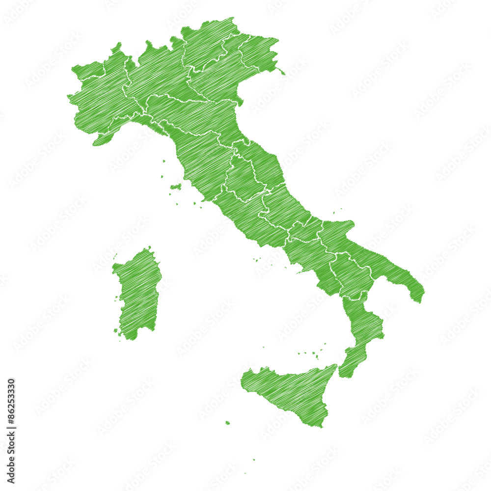 Scribble Landkarte Italien