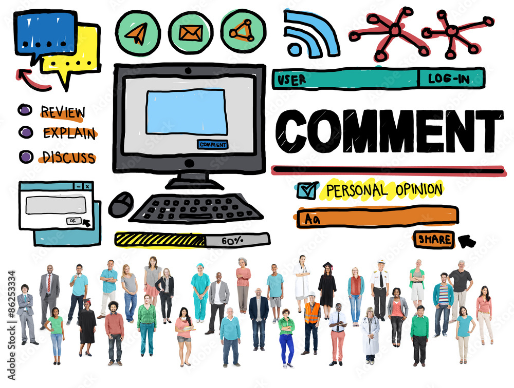 Comment Post Share Social Media Concept Comment Post Share Social Media Concept