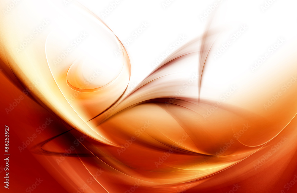 Chaos Brown Gold Light Abstract Waves Background - obrazy, fototapety, plakaty 