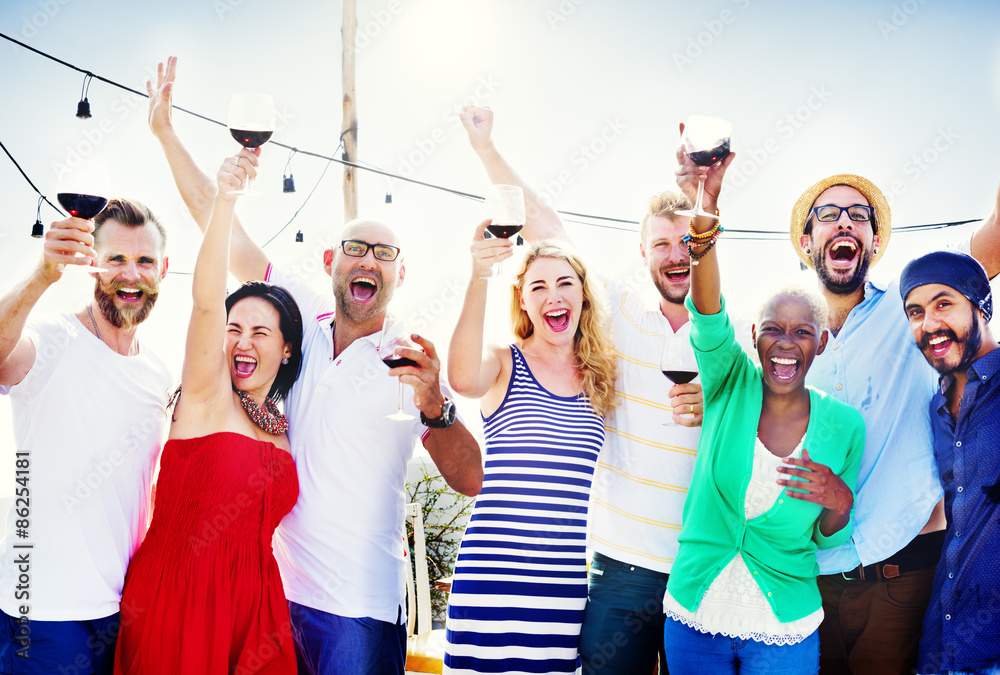 Fototapeta premium Friends Friendship Celebration Outdoors Party Concept