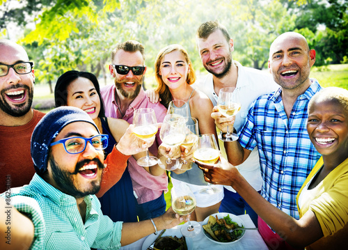 Diverse People Luncheon Outdoors Food Concept