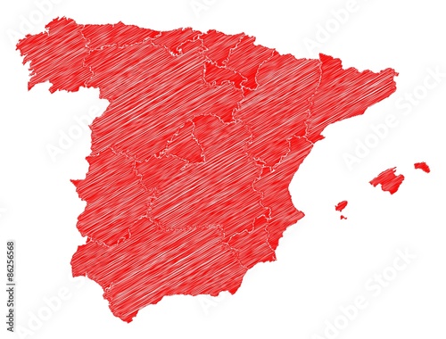Scribble Landkarte Spanien