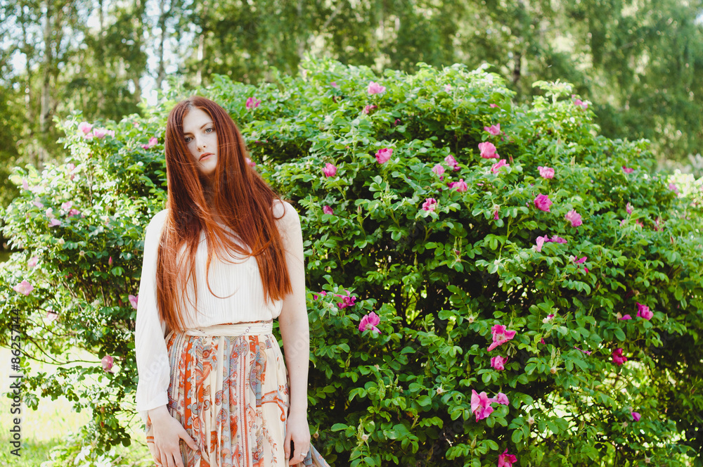 Portrait of a ginger girl in the park Portrait of a ginger girl in the park