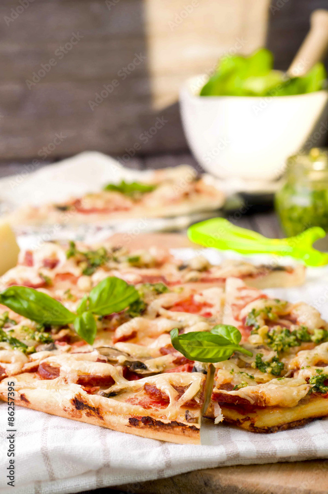 rustic italian pizza with mozzarella rustic italian pizza with mozzarella