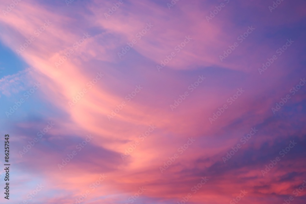 Fototapeta Sunset Cirrus Multicolored Clouds Background