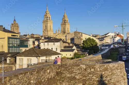 Cathedral towers of Lugo city photo
