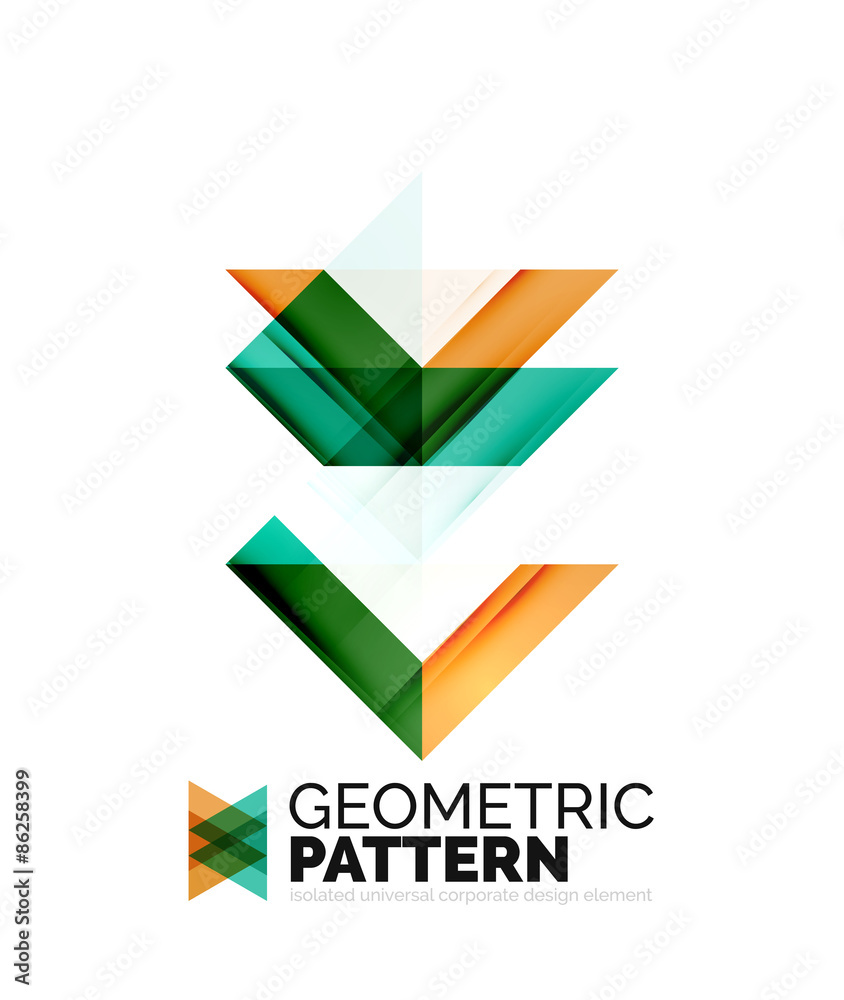 Geometric triangle mosaic pattern element isolated on white Geometric triangle mosaic pattern element isolated on white
