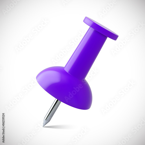 Red push pin isolated. Vector