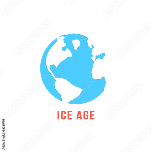 ice age with blue planet earth