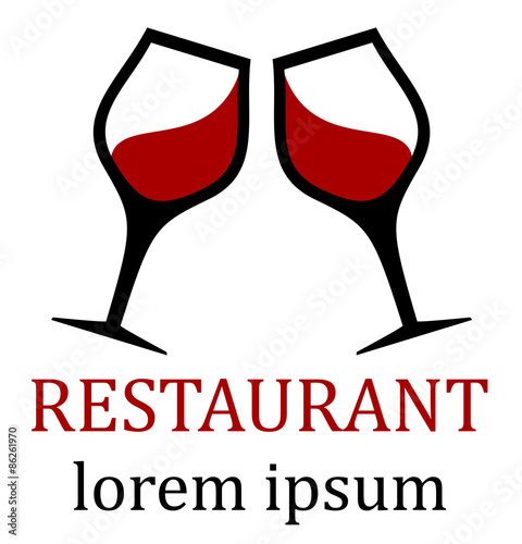 restaurant icon for menu background with two glass