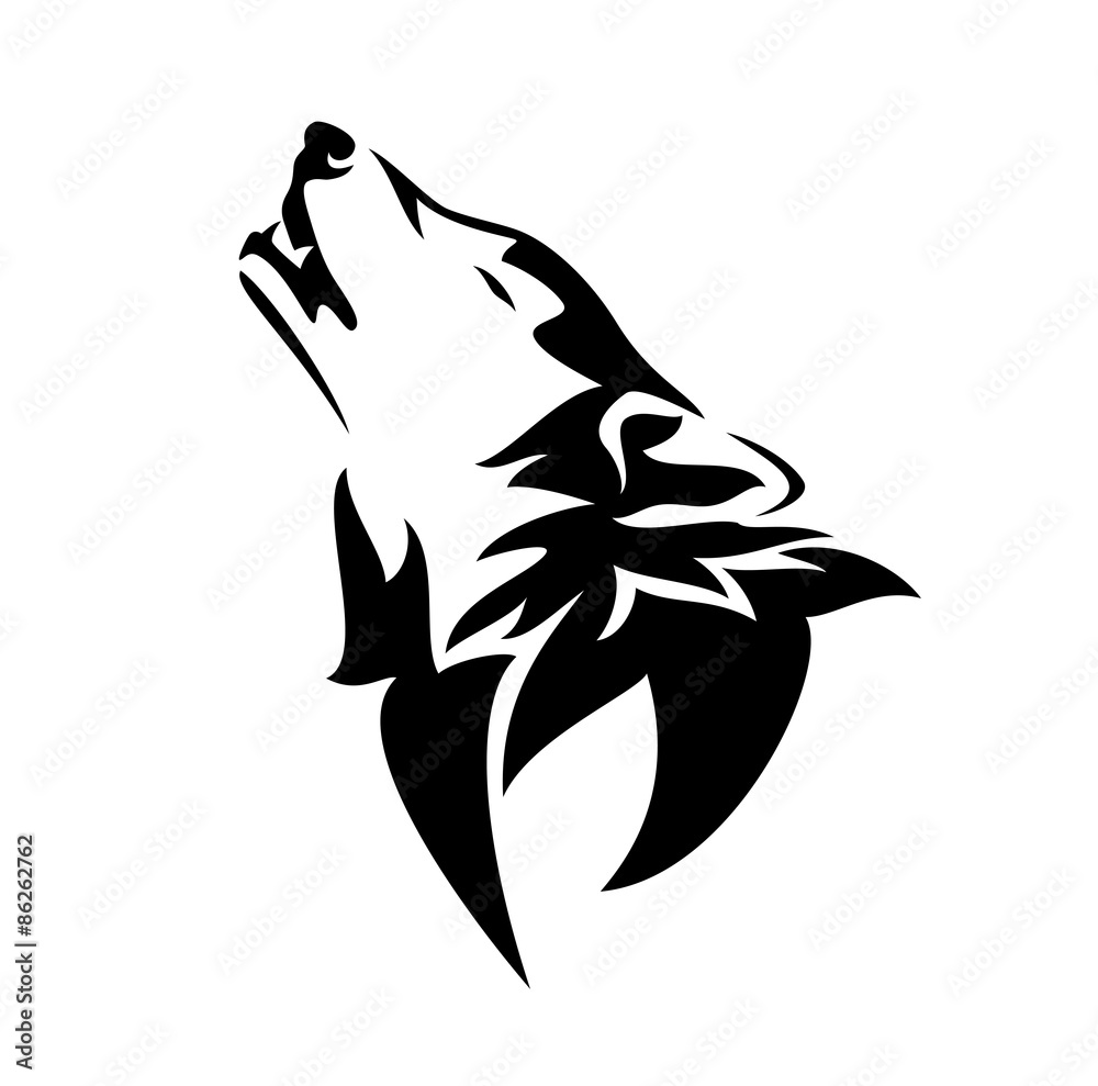 Fototapeta premium howling wolf design