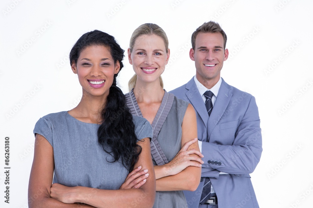 Fototapeta premium Happy business team smiling at camera 