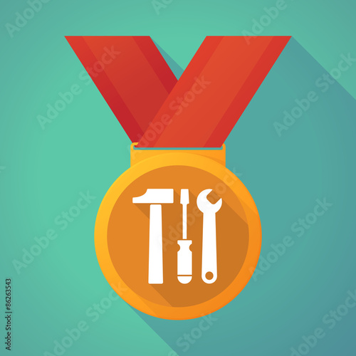 long shadow medal with a tool set