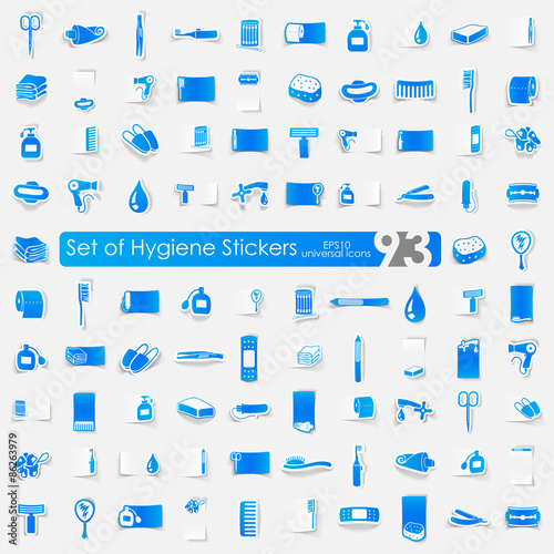 Set of hygiene stickers