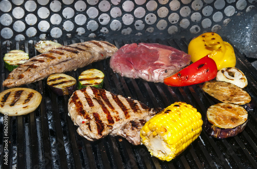 cooking vegetables on the grill
